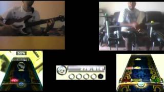 RB3  Suffragette City  David Bowie  Expert GuitarPro Drums  CoOp SplitScreen [upl. by Baldwin]