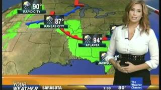 Weather Channel Girl Stephanie Abrams White Top [upl. by Hakon179]