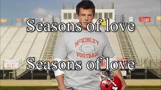 Glee  Seasons of Love Lyrics Tribute to Cory Monteith [upl. by Gorlicki515]