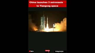 China launches 3 astronauts to Tiangong space station on Shenzhou 19 mission videoShorts [upl. by Sherill]