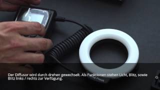 Commlite CoMiray Macro Ring Flash CRRFD an Sony A58 Unboxing  Test [upl. by Stephanie]