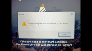 How to fix FiveM The selected path does not contain a GTA5exe file [upl. by Faletti978]