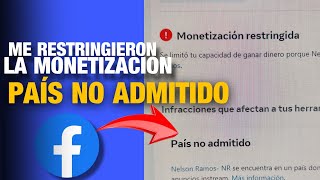 Monetización Restringida POR PAÍS NO ADMITIDO  SOLUCIÓN [upl. by Leiuqeze]