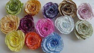 DIYHow toTwisted paper cord making into spiral flowers by SaCrafters [upl. by Rutger444]