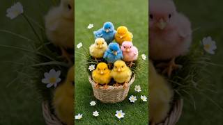 Colorful chicks chirpingBaby chicken colorfulchick cuteanimals birds youtubeshorts ai chicks [upl. by Ahsiryt333]