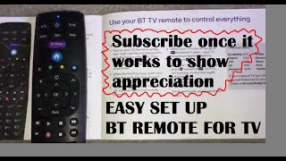 Setting up Your BT Box Remote Control For Your TV Television  Easy Instructions [upl. by Adama825]