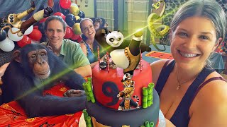 CHIMPANZEE 9th BIRTHDAY  Kung Fu Panda Party 🐼🎈 [upl. by Schou]