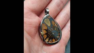 AmmoniteHematite Pendant jewelry hematite ammonite fossil healingcrystals [upl. by Mose]