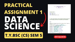 TYBsc sem 5 Data Science 1st Practical Assignment Code with Solutions tybsc practical programs [upl. by Rebane]