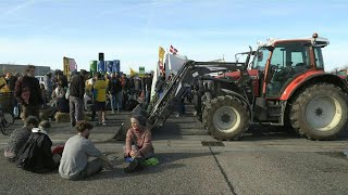 Colère des agriculteurs  mobilisation au péage de SaintQuentinFallavier Isère  AFP Images [upl. by Corie]