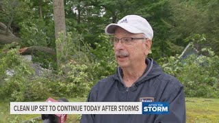 Whitehall residents cleaning up after destructive storms [upl. by Rehpotsirhc]