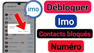 Comment débloquer un numéro de contact bloqué par Imo [upl. by Niessuh942]