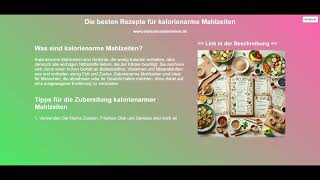 Die besten Rezepte für kalorienarme Mahlzeiten [upl. by Coulter628]