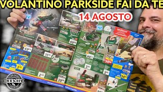 Volantino Parkside lidl fai da te 14 agosto 2023 Sega a nastro ricaricabile Adattatore usb batterie [upl. by Tobin]