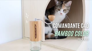 Comandante C40 Grinder Bamboo Color  Unboxing with the Cat [upl. by Rochemont231]