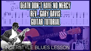 How to play Death Dont Have No Mercy Guitar Tutorial Fingerstyle Blues [upl. by Annaili239]