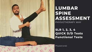 Lumbar Spine Full Assessment  Quick Functional And Pain Assessment SLUMP Test SLR Test Physio [upl. by Ob]