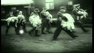 Daily routine of captured German Generals at a USoperated prison camp in GermanyHD Stock Footage [upl. by Suirtemid319]