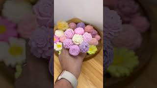 Mini bouquet Candle  Handmade Soy Wax Flower Candle handmadecandles soywaxcandle candlemaking [upl. by Dorry]