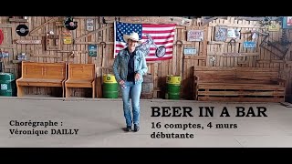 BEER IN A BAR line dance country débutante Véronique DAILLY [upl. by Hailed]