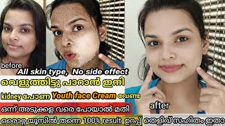 kidney പോണ Youth Face Cream വേണ്ട വെളുത്തിട്ടു പാറാൻ ഇനി ഇതു മാത്രം മതി Skin whitening ath home [upl. by Colleen311]