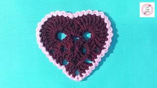 Crochet Heart Design  Crosia SE Heart Banana  Crochet Granny Heart Design [upl. by Ifill34]