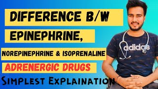 Epinephrine vs Norepinephrine vs isoprenaline Sympathomimetic drugs  Adrenergic Drugs [upl. by Lussi]