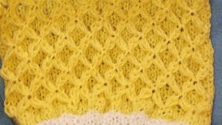 Tuto tricot le point nid dabeille au tricot le point fleur de sable au tricot [upl. by Nolava]