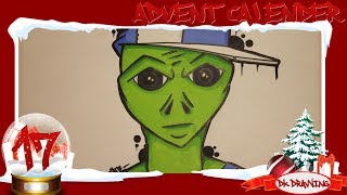 Graffiti Advent Calender 17  How to draw a hip hop alien [upl. by Pinto]