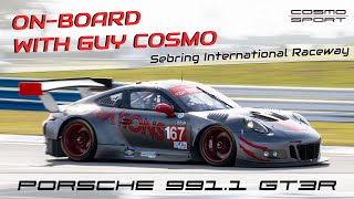 OnBoard with Guy Cosmo 2016 Porsche 9911 GT3R  Sebring International Raceway [upl. by Eissac]