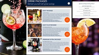 MSC Grandiosa Bar Menus and Drink Package Prices [upl. by Annaj370]