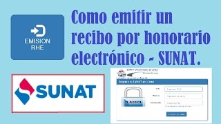 Como emitir un recibo por honorarios elctonicos 2017  Sunat  HD [upl. by Arlina]