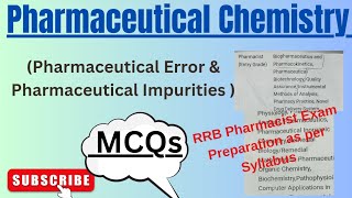 Pharmaceutical Inorganic Chemistry Important MCQs Pharmaceutical Error amp Impuritiesgovtpharmacist [upl. by Kirad]