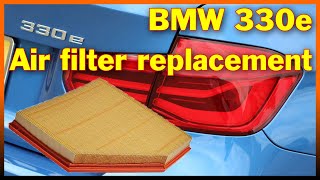 BMW 330e hybrid air filter replacement [upl. by Nuli]