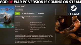 GOD OF WAR PC IS COMING TO STEAM 🔥🔥  2021 [upl. by Annauqahs]