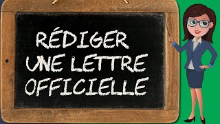 Ecrire une lettre officielle en français rédaction 77 [upl. by Ydna]