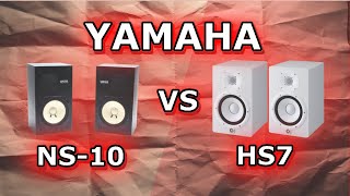 Comparison between two studio speakers Legendary Yamaha NS10 amp Yamaha HS7 [upl. by Teece]