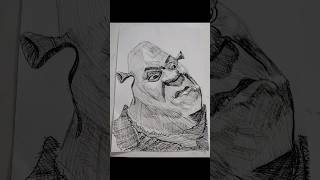 Drawing Shrek ASMR  Hatching sketch of Shrek [upl. by Trebleht]