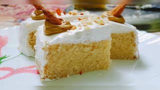 Vanilla Cream Cake in Kadai  Eggless Cake  😋  Yummy  Kadai Cake [upl. by Naitsirhk241]