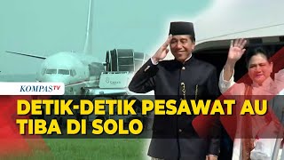 Detikdetik Momen Pesawat TNI AU yang Antar Jokowi Tiba di Bandara Adi Soemarmo [upl. by Alysoun738]