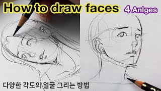 How to draw faces from different angles ✍✍ Drawing Practice [upl. by Aisercal524]