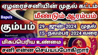 Kumba rasi Ezharai Sani 2024  2025 கும்ப ராசி மீண்டும் துவங்கும் விரயச்சனி நவம்பர் 2024 வரைBapus [upl. by Javed]