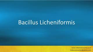 Pronunciation of the words quotBacillus Licheniformisquot [upl. by Lashond]