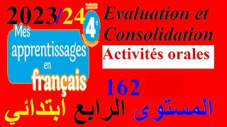 4AEP Evaluation consolidation Activités oralespage162 Mes apprentissages4 [upl. by Lyret558]