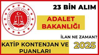 ADALET BAKANLIĞI ALIMLARI GELİYOR ✅  KATİP KONTENJANLARI ✅  TABAN PUAN [upl. by Arelc720]