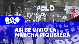 Así fue la MARCHA PIQUETERA y el estreno del PROTOCOLO quotANTIPIQUETESquot  Telefe Noticias [upl. by Ailema319]