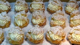 Receta Lionesas de nata montada o chantilly Pastelillos de pasta Choux  Loli Domínguez [upl. by Nauh]