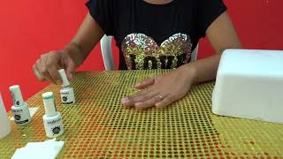 como fazer unhas verniz gel ou aplicar verniz gel nas unhas ou esmalte em gel [upl. by Ythomit]