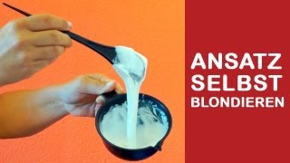 Ansatz braun auf blond selber färben  Platin ohne Gebstich  Haare blondieren Tutorial  Anleitung [upl. by Anselmi556]