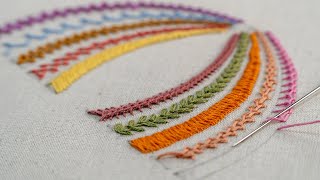 10 Decorative Stitches  Embroidery Learning Tutorials for Beginners [upl. by Nojel541]